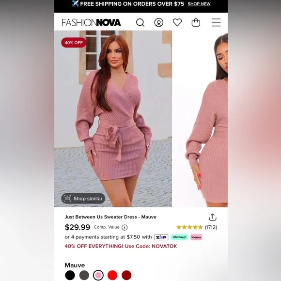 Fashion Nova Sweater Dress - Picture 1 of 7